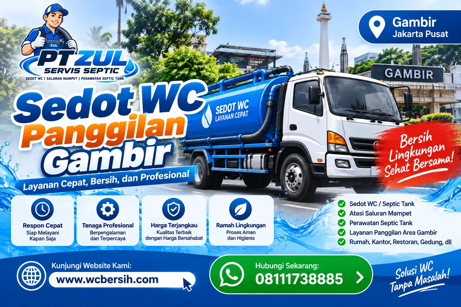 Sedot WC Panggilan Gambir