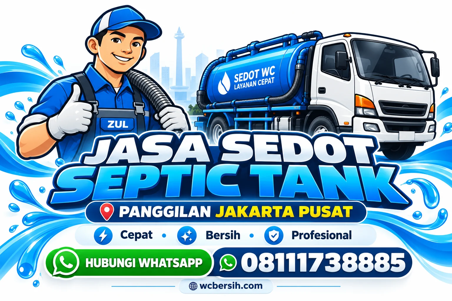 Jasa Sedot Septic Tank Panggilan Jakarta Pusat