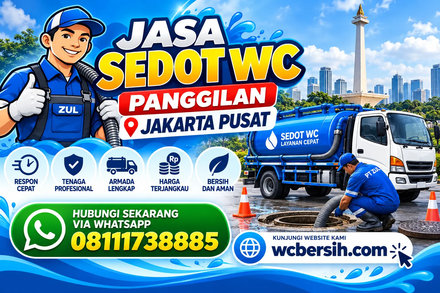 Jasa Sedot WC Panggilan Jakarta Pusat
