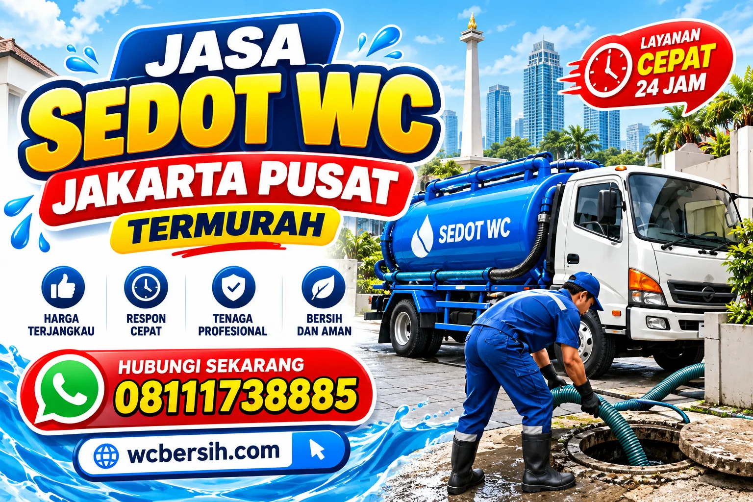 Jasa Sedot WC Jakarta Pusat Termurah